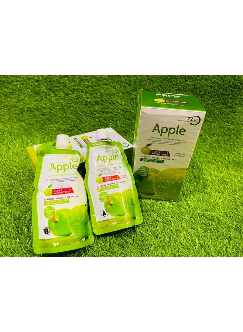 ابل  صبغة شعر كريمية بنية داكنة بخلاصة التفاح - تركيبة خالية من الأمونيا، تدوم حتى 72 ساعة، 500 مل × 2 - Image 1